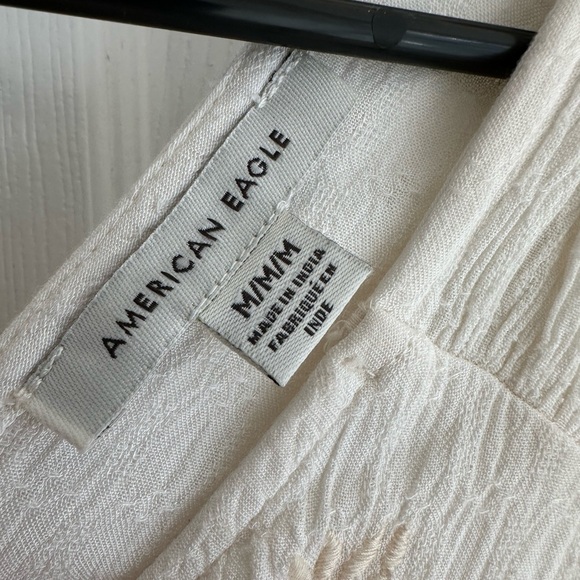 American Eagle Women’s Medium Embroidered Tunic Top Long Sleeves Tiered Boho - Picture 8 of 9